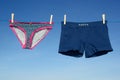 Men and womens underwear Royalty Free Stock Photo