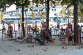 Men Work Out With Spartan Equipment At Outdoor Brazil Gym