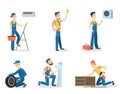 Men workers set. Royalty Free Stock Photo
