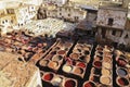 Men Working in Fez Morocco Leather Tanneries