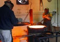 Men Working at the Foundry Hot Furnace Royalty Free Stock Photo