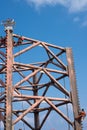 Men working at oil rig leg Royalty Free Stock Photo