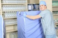 Men working on a sterilizing place in the