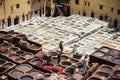 Men working in tanneries FÃÂ¨s Morocco