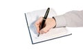 Men write in datebook Royalty Free Stock Photo