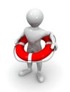 Men wtih lifepreserver Royalty Free Stock Photo