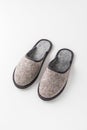 Men's felt slippers. Home shoes made of felted wool
