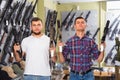 Men 20-30 years old are choosing pneumatic rifle