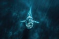 Menacing beauty: underwater world with the shark predator, a captivating glimpse into the fierce, powerful, and