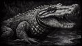 Menacing Crocodile Outline, Made with Generative AI