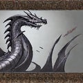 A menacing dark dragon by Generative AI