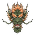 Menacing dragon face colorful logotype Royalty Free Stock Photo