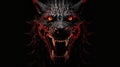 Menacing Hellhound Illustration On A Dark Black Background Royalty Free Stock Photo