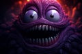 Menacing Scary evil face grimace with fear teeth. Generate Ai
