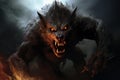 Menacing Scary werewolf dark. Generate Ai