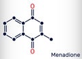 Menadione, menaphthone, provitamin molecule. It is called vitamin K3. Structural chemical formula Skeletal chemical formula