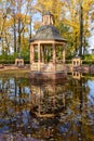 Menagerie pond bosquet in Summer garden in autumn, Saint Petersburg, Russia