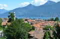 Menaggio town against Italian lake Como Royalty Free Stock Photo