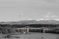 Menai Bridge, North Wales - menai straits and Snowdonia backdrop