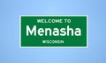 Menasha, Wisconsin city limit sign. Town sign from the USA. Royalty Free Stock Photo