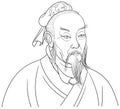 Mencius line art portrait, vector Royalty Free Stock Photo