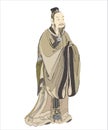 Mencius; or Mengzi was a Chinese Confucian philosopher. Vector