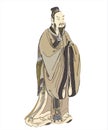 Mencius; or Mengzi was a Chinese Confucian philosopher. Vector