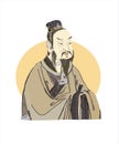 Mencius; or Mengzi was a Chinese Confucian philosopher. Vector Royalty Free Stock Photo