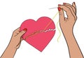 Mended heart vector illustration Royalty Free Stock Photo