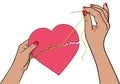 Mended heart vector illustration Royalty Free Stock Photo