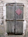 Mended old wooden door in a house Royalty Free Stock Photo