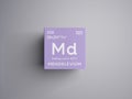Mendelevium. Actinoids. Chemical Element of Mendeleev\'s Periodic Table. 3D illustration Royalty Free Stock Photo