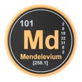 Mendelevium Md chemical element. 3D rendering Royalty Free Stock Photo