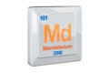 Mendelevium Md, chemical element sign. 3D rendering Royalty Free Stock Photo