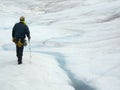 Mendenhall Glacier, Juneau, Alaska. Walking or Hiking on Glacier Excursion. Royalty Free Stock Photo