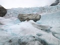 Mendenhall Glacier Landscape with Large Boulder Royalty Free Stock Photo