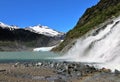 Mendenhall Glacier and Nugget Falls in Juneau Alaska Royalty Free Stock Photo