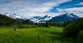 The Mendenhall valley from Brotherhood bridge near Juneau in Alaska Royalty Free Stock Photo