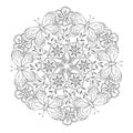 Mendie Mandala with butterflies and flowers. Royalty Free Stock Photo