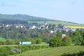 Mendig, Germany - 05 19 2021: A blue truck passing the B262 near Obemendig Royalty Free Stock Photo