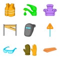 Mending icons set, cartoon style Royalty Free Stock Photo