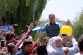 Mendoza, Argentina - 2019-10-05 - Argentinian president Mauricio Macri salutes the crowd during his rally for reelection Royalty Free Stock Photo