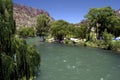 mendoza argentina fast and narrow canyon of the atuel river fast in its waters for sports with erosion and disintegration of rocks