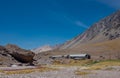 Abandoned Transandine Railway shelter in Mendoza, Argentina. These railway