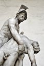 Menelaus supporting the body of Patroclus, in the Loggia dei Lan Royalty Free Stock Photo