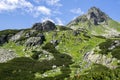 Mengusovska dolina, important hiking trail to hight mount Rysy, High Tatra mountains, Slovakia, amazing view with green hills Royalty Free Stock Photo