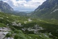 Mengusovska dolina, important hiking trail to hight mount Rysy, High Tatra mountains, Slovakia, amazing view with green hills Royalty Free Stock Photo