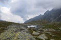 Mengusovska valley in the mountains near the Hincovo pleso pond in the High Tatras. Slovakia Royalty Free Stock Photo