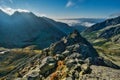 Mengusovsky Volovec in High Tatras mountains during autumn sunrise Royalty Free Stock Photo