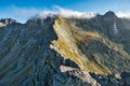 Mengusovsky Volovec in High Tatras mountains during autumn sunrise Royalty Free Stock Photo